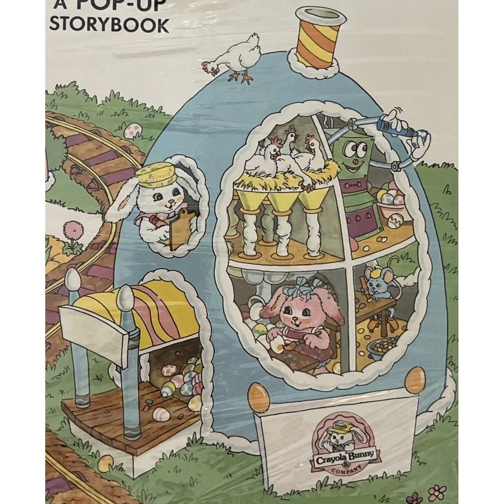 Hallmark Easter 1990 Crayola Bunny Pop-Up Storybook & Narrated Cassette‎ VTG NEW